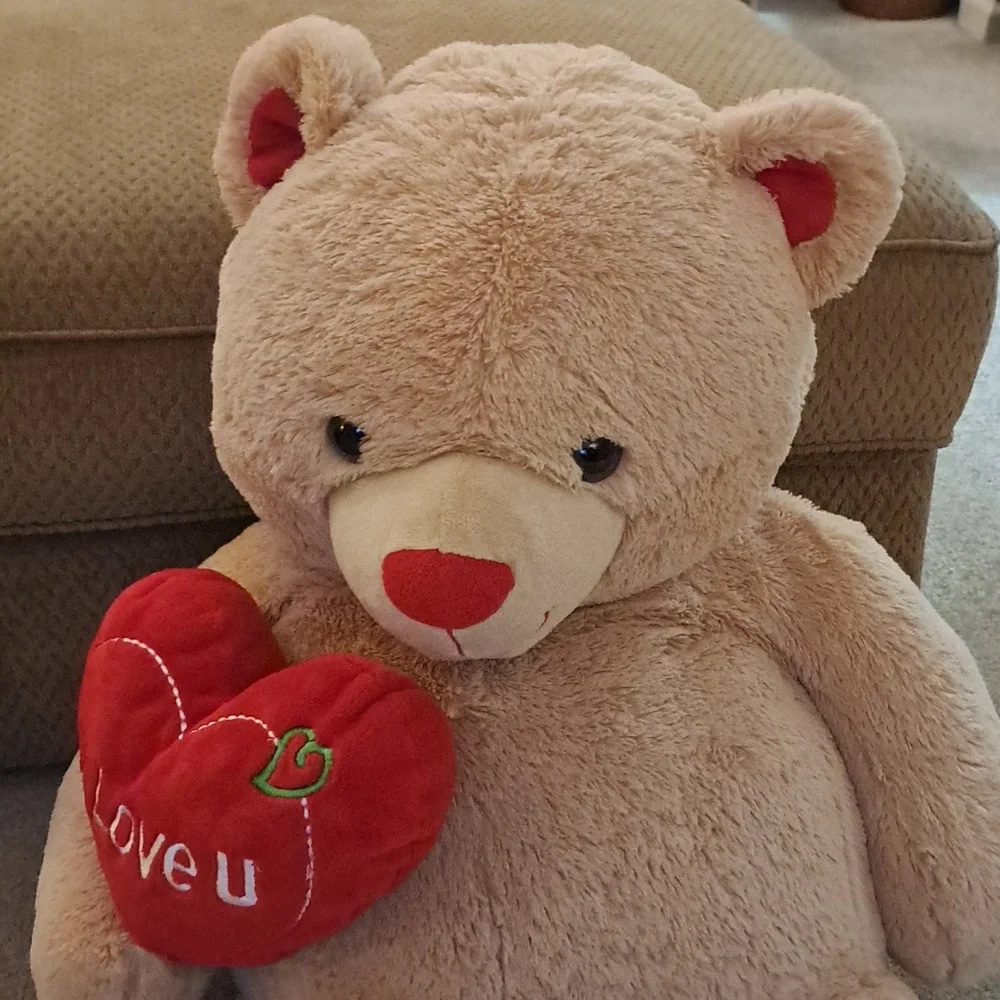 Giant Stuffed I Love U Teddy Bear - Picture 4 of 9